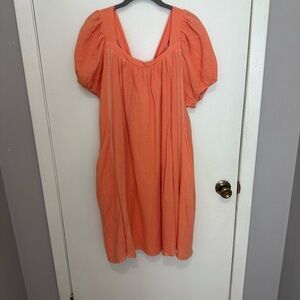 DAVI & DANI Coral Puff Sleeve Dress size L
